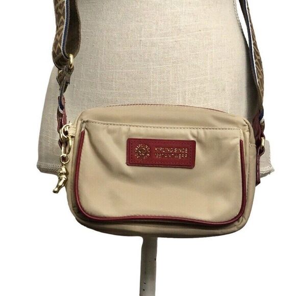 Kipling Abanu Nylon Mini Gold-Tone Hardware Crossbody Bag With Monkey Key Chain - Picture 1 of 15